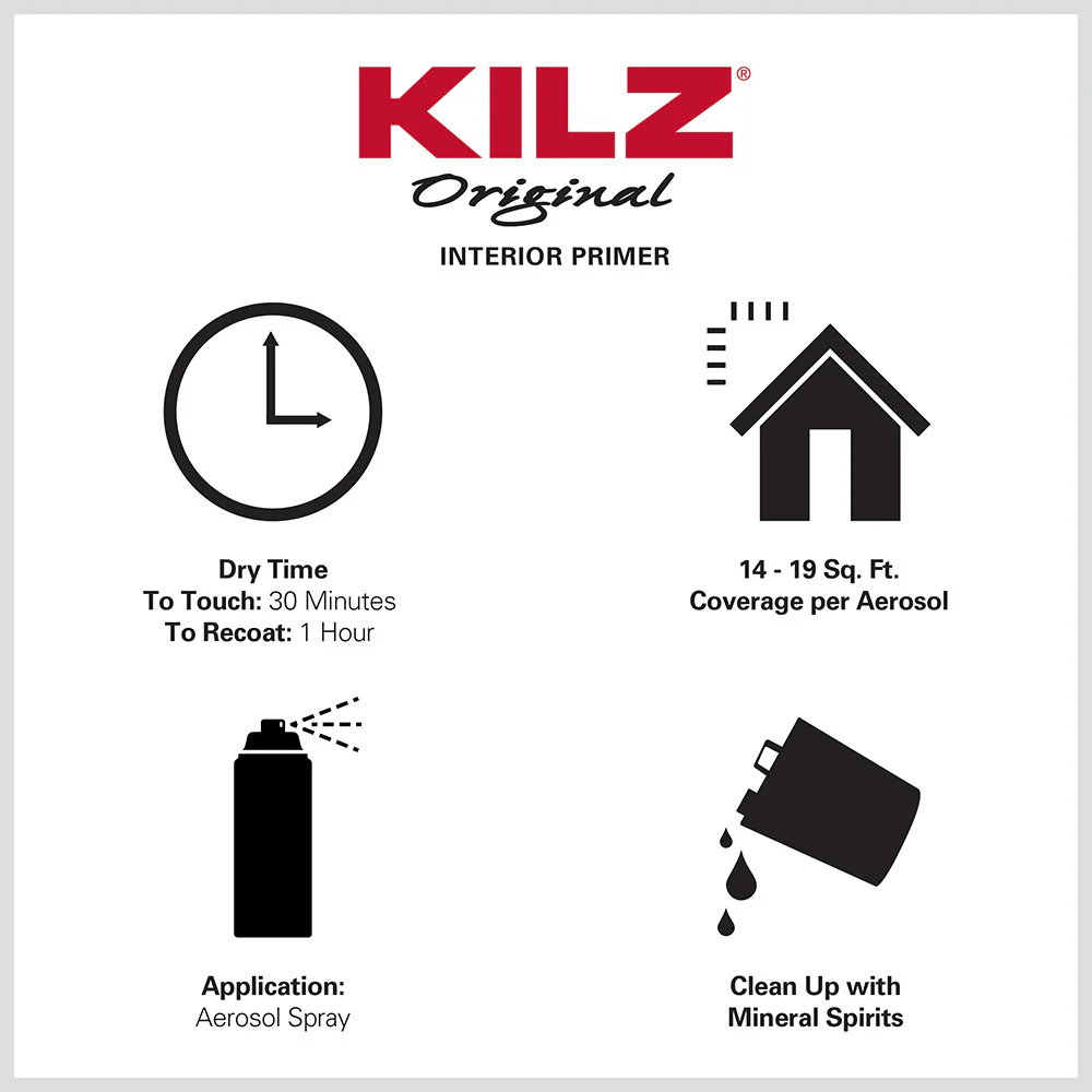 KILZ Interior/Spot Exterior Primer and Sealer 13oz Spray - Image 5